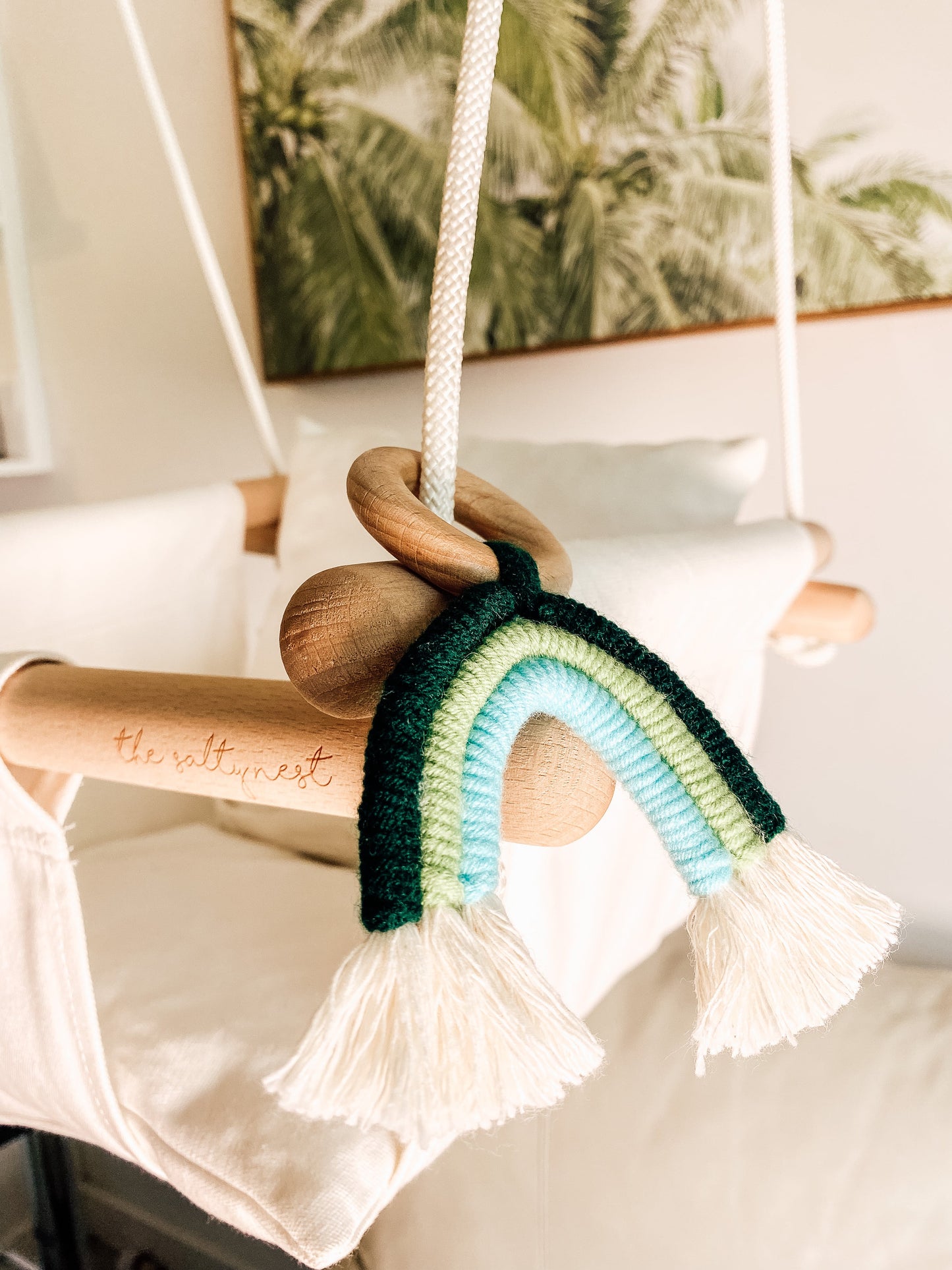Wooden Macrame Rainbow Teether