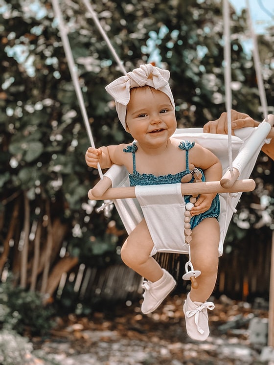 Boho style baby swing, Baby swing, indoor baby swing, toddler swings, baby seats