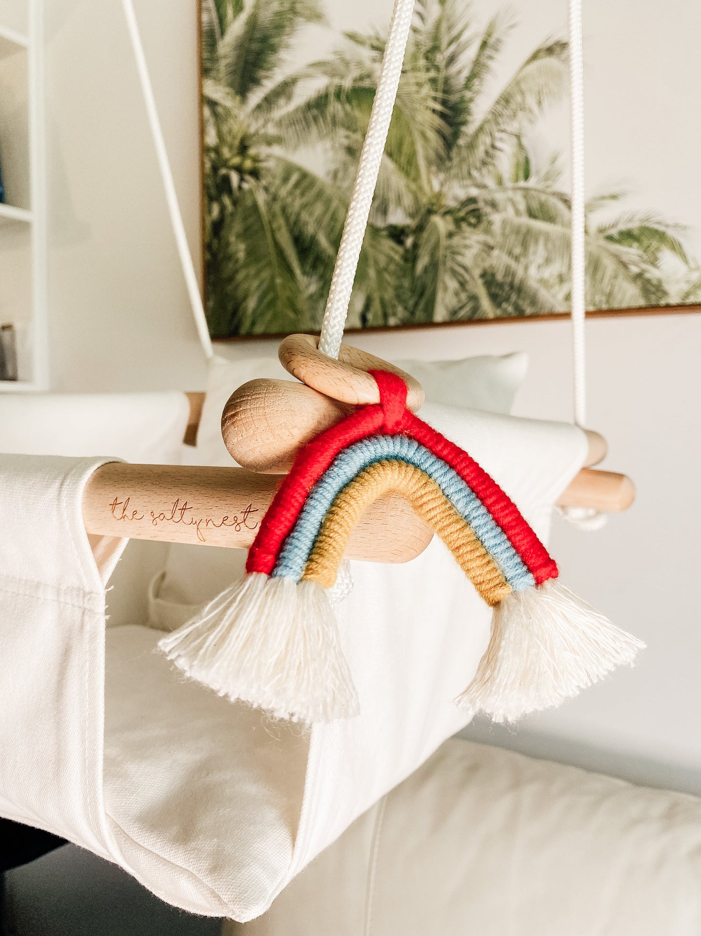 Wooden Macrame Rainbow Teether